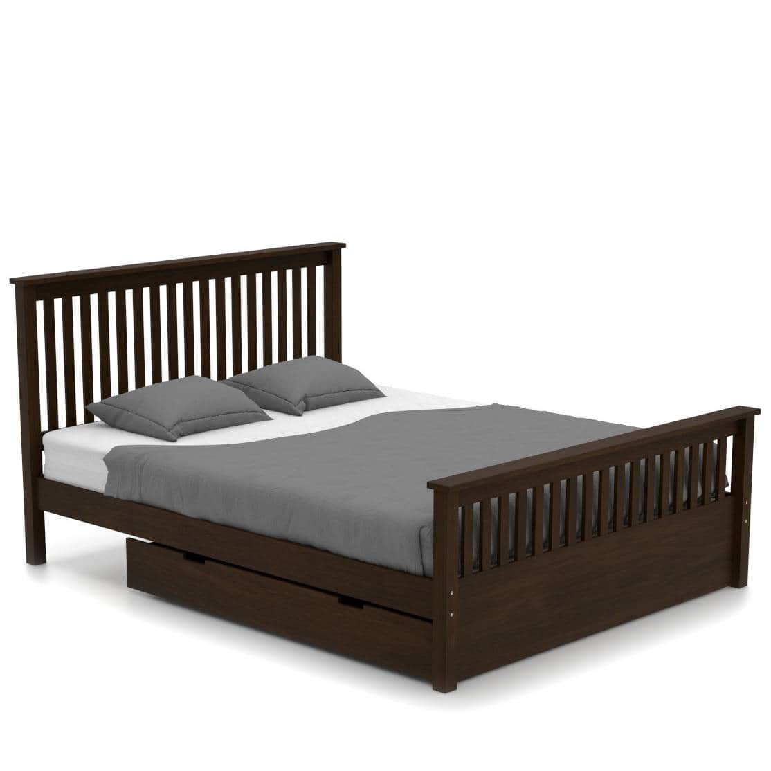 Athens Storage Bed Without Drawers (Size : Queen, Finish : Dark Walnut) - Urban Ladder