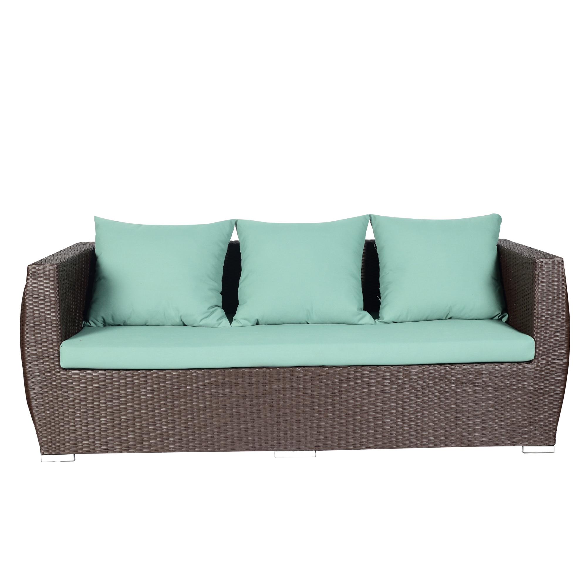 Nantes 3+1+1 Seater Wicker Sofa Set in Brown Colour