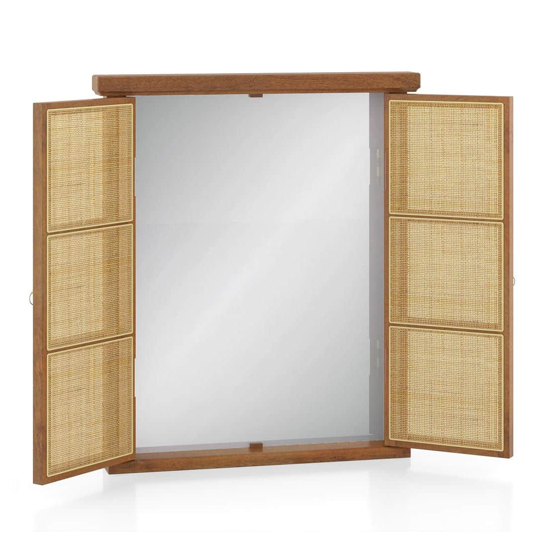 Asa Solid Wood Mirror in Amber Walnut Finish
