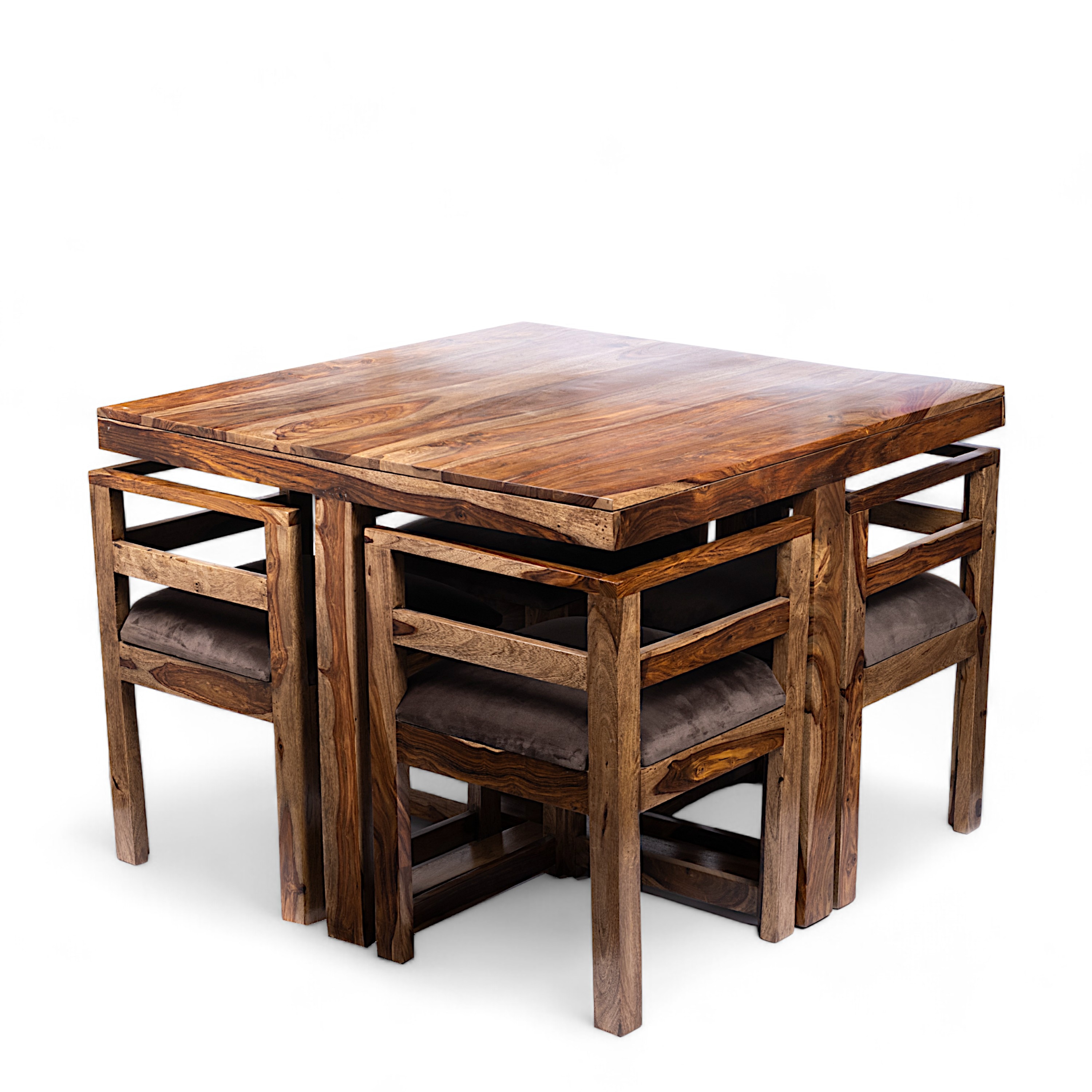 Kingston Sheesham Wood Accent 4 Seater Dining Table Set