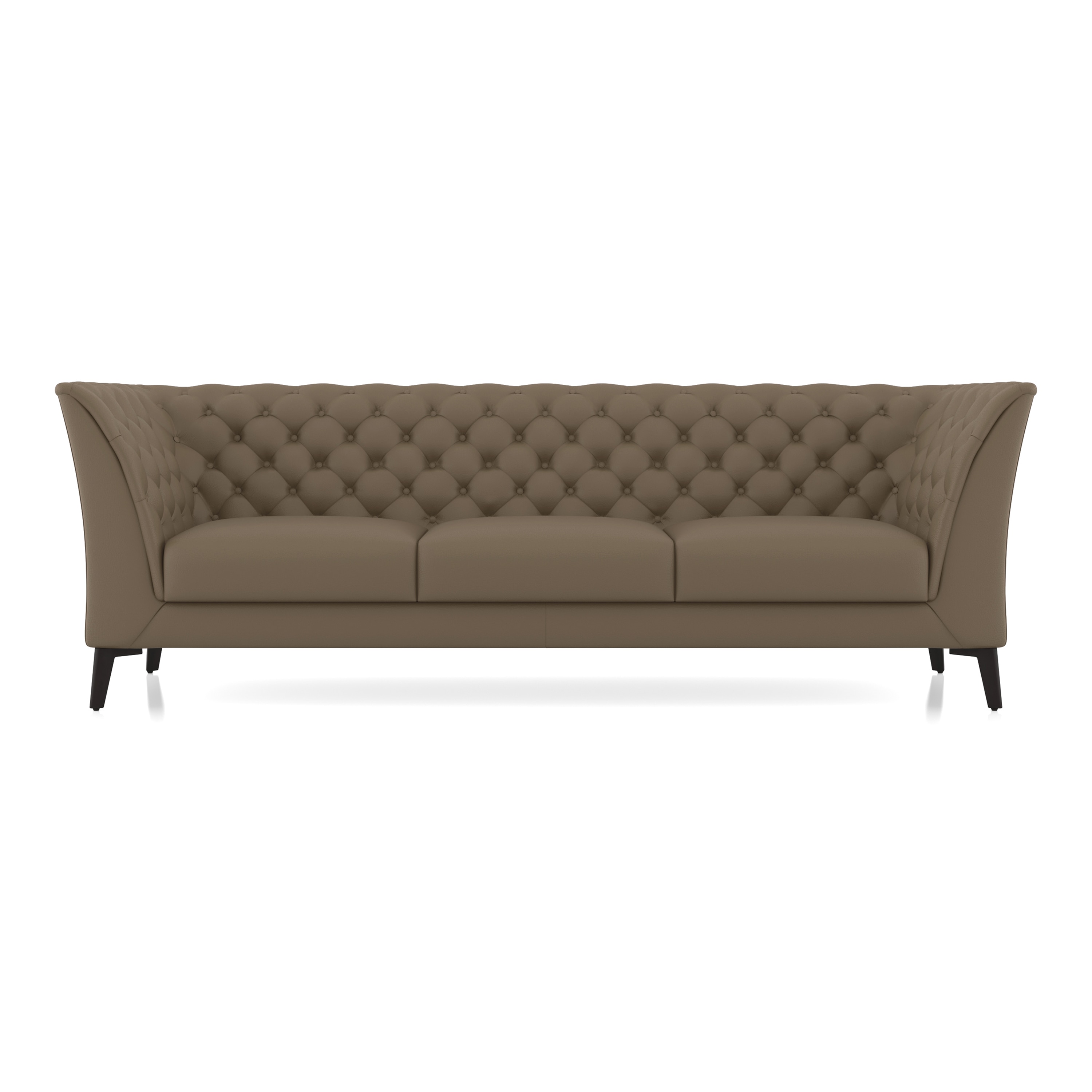 Weston 3 Seater Half Leather Sofa In Dark Truffle Italian Leather