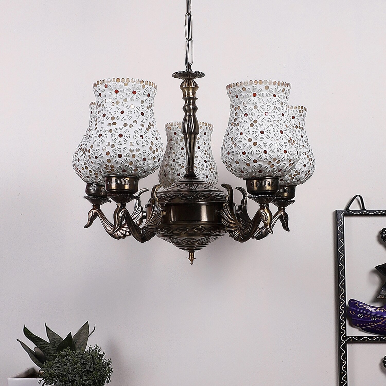 Devansh Black Wall Mounted Lamp With Beige Jute Shade