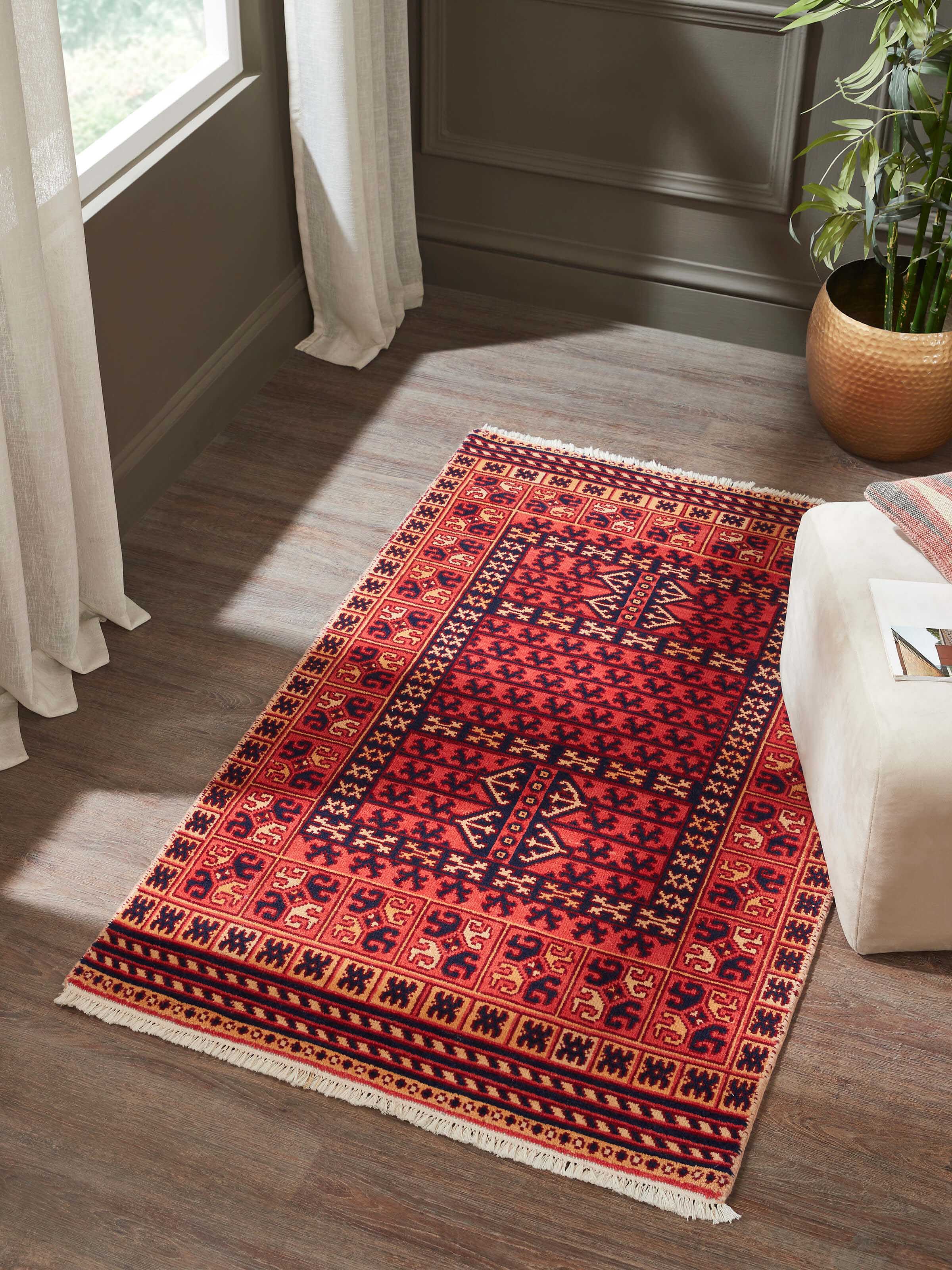 Top-down shot highlighting the intricate tribal patterns and bold color contrasts