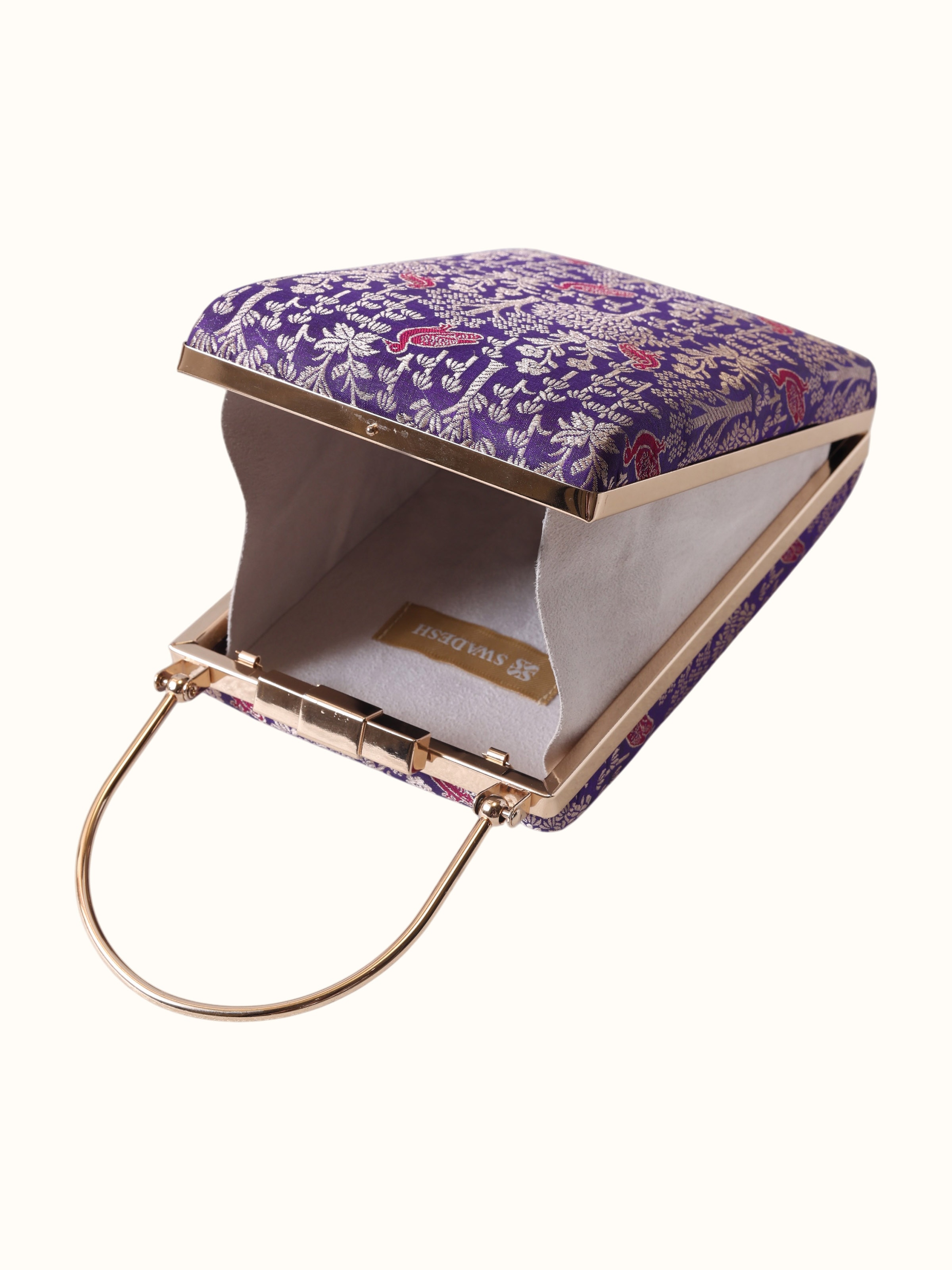 Purple Handwoven Brocade Handbag
