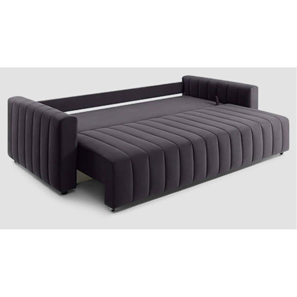 Beliss 3 Pull Out Sofa Cum Bed with storage In Grey Colour