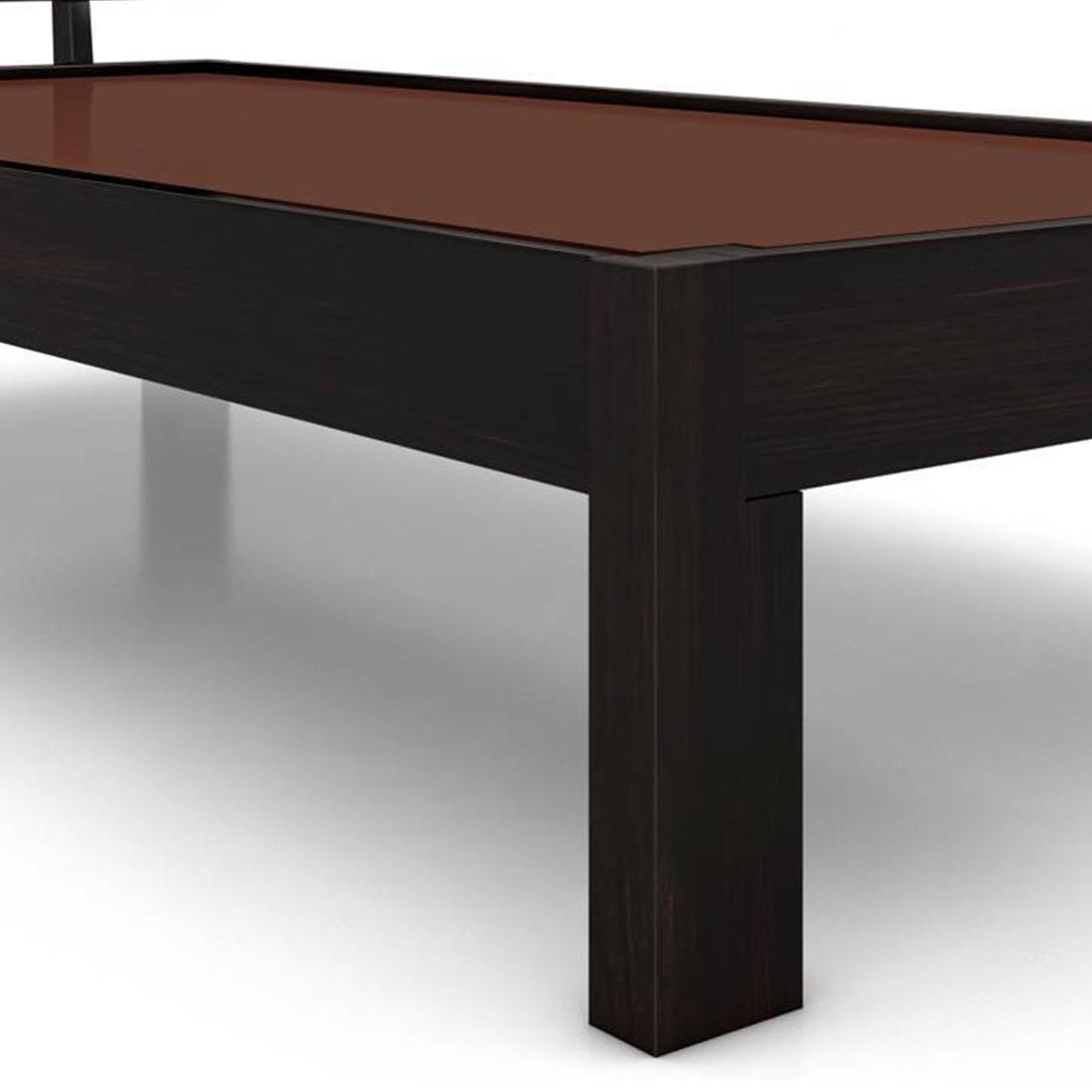 Boston Solid Wood Single Size Bed In Mahogany Finish