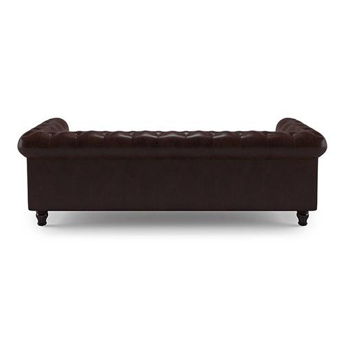 Winchester 3 Seater Half Leather Sofa in Chocolate Colour