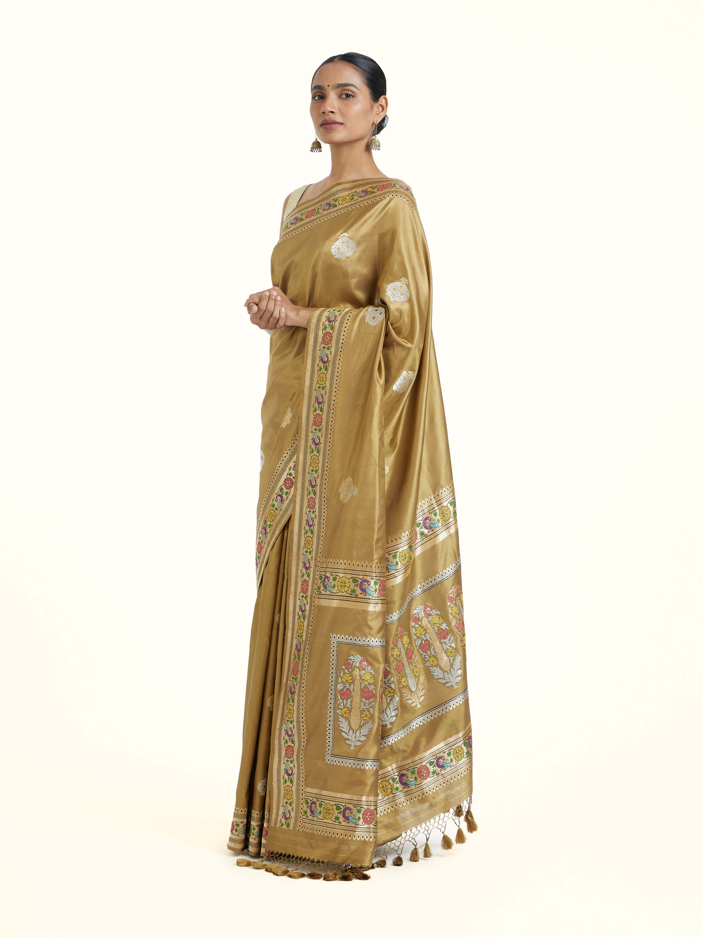 Green Ashavali Brocade Silk Saree