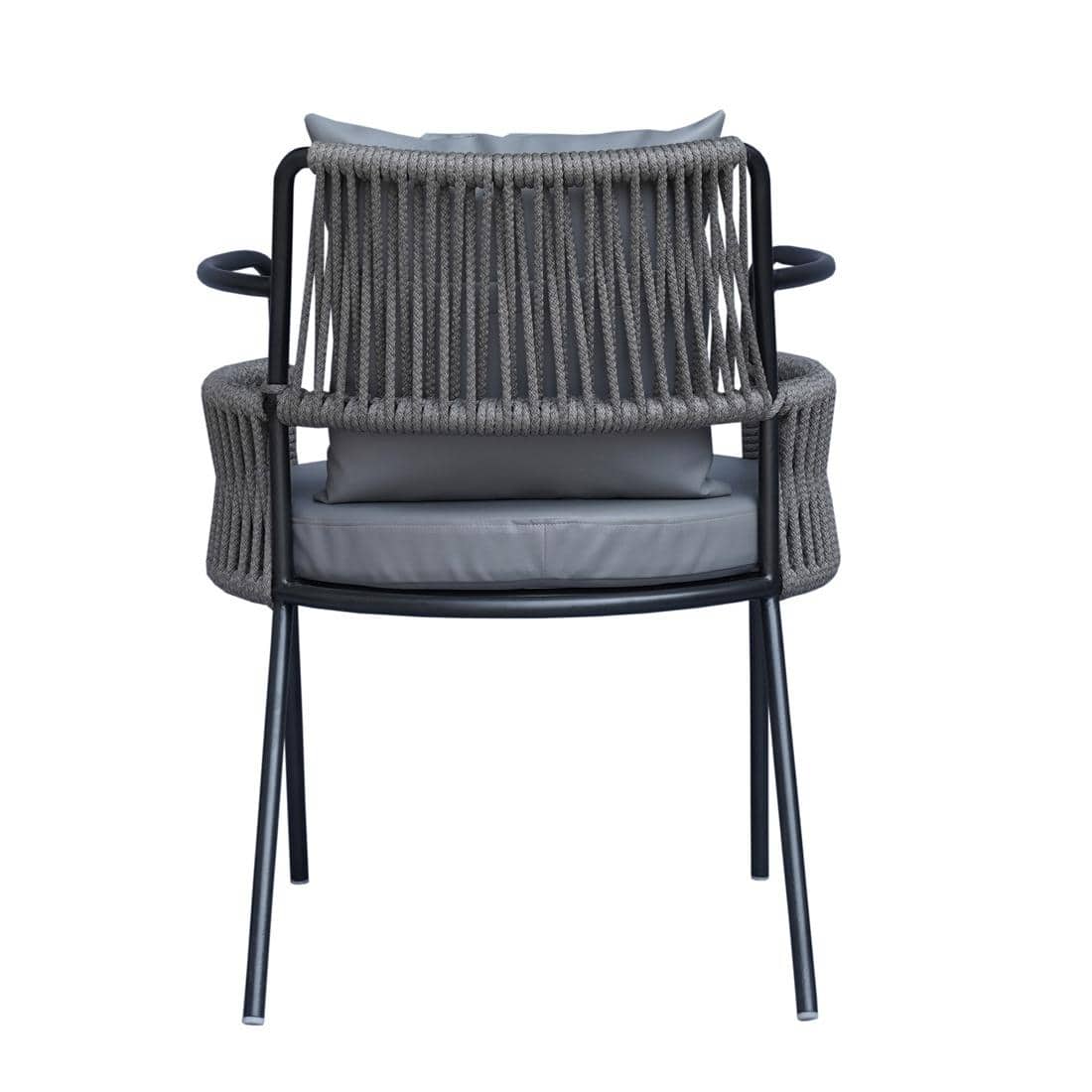 Paola Outdoor Accent Patio Weaving Chair Gun Metal in Grey