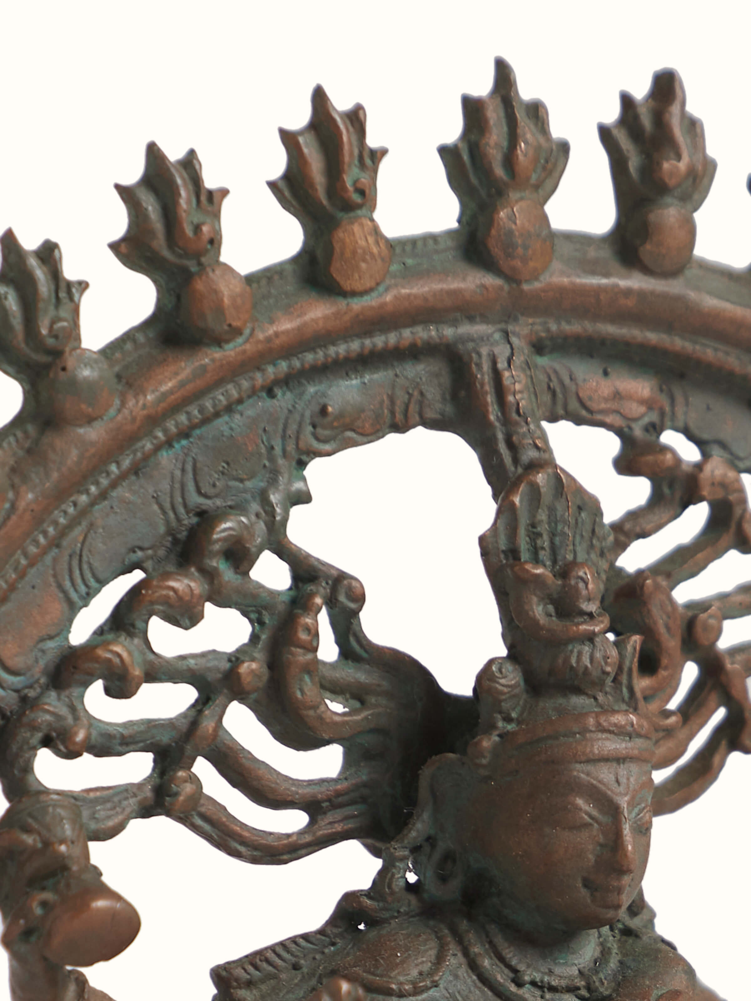 Detailed view of Mystical Natraja antique sculpture capturing the fine details and intricate design elements.
