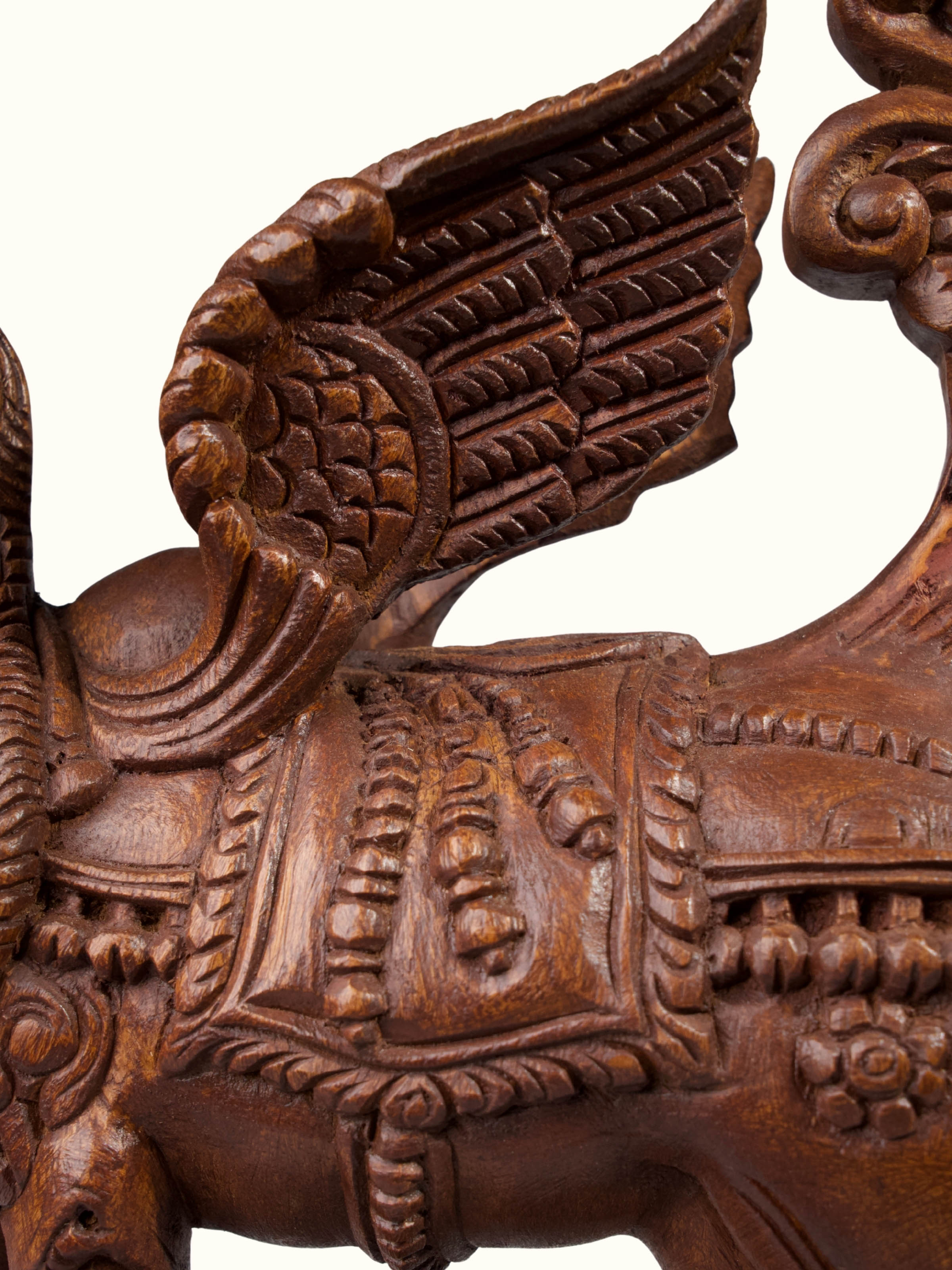 Wood Carved Kamadhenu Idol