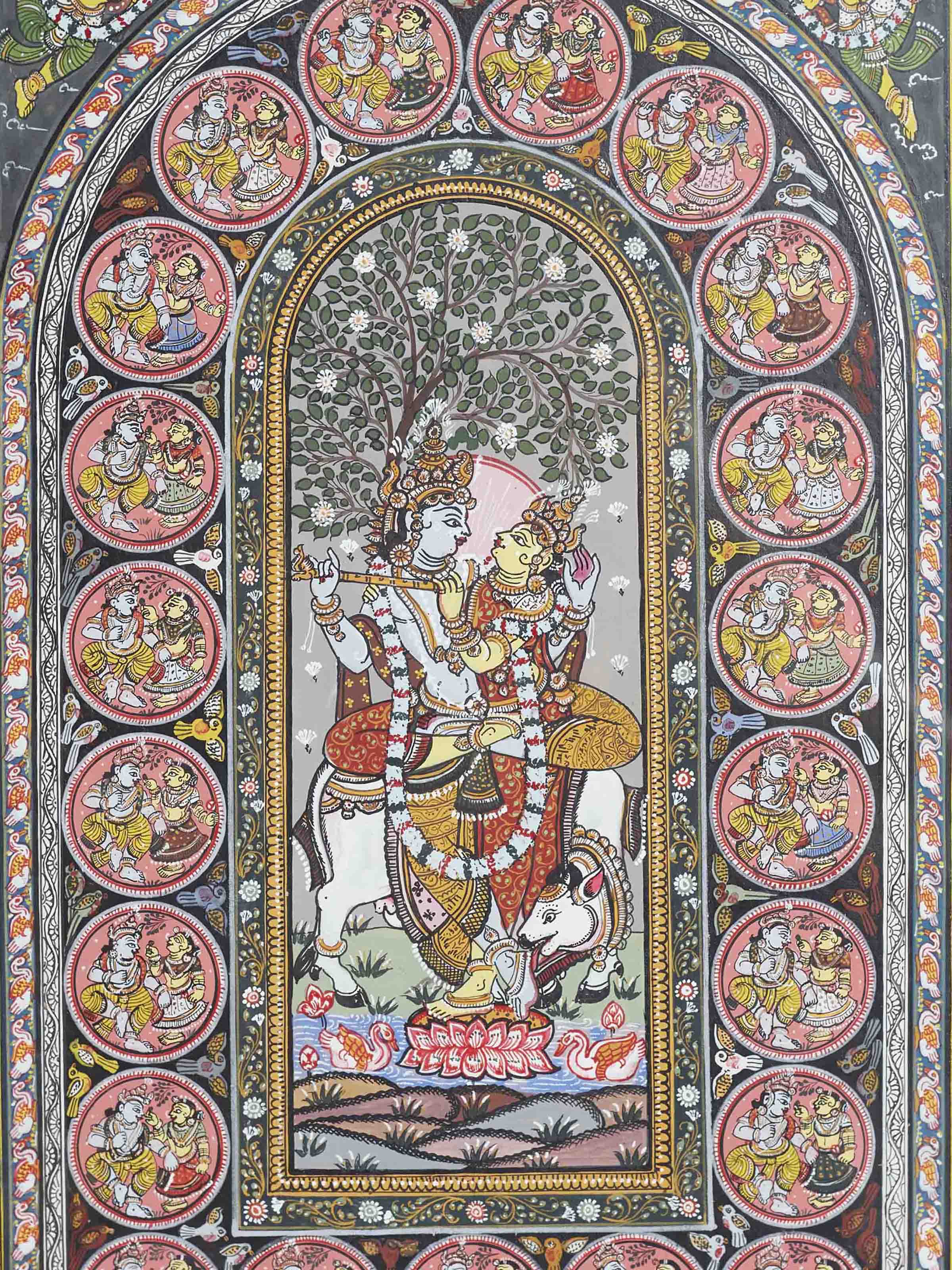 Radha Krishna Rasa Patachitra Painting