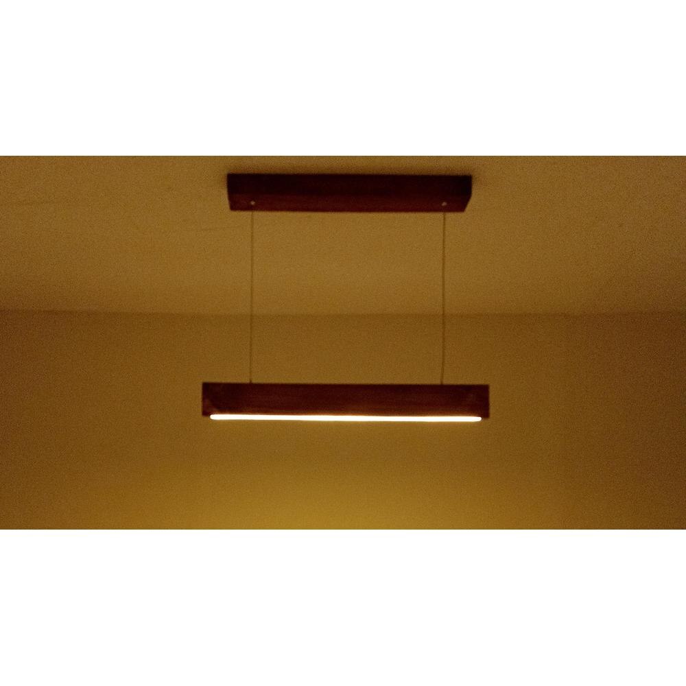 Slimline 24 Brown Wooden LED Hanging Lamp