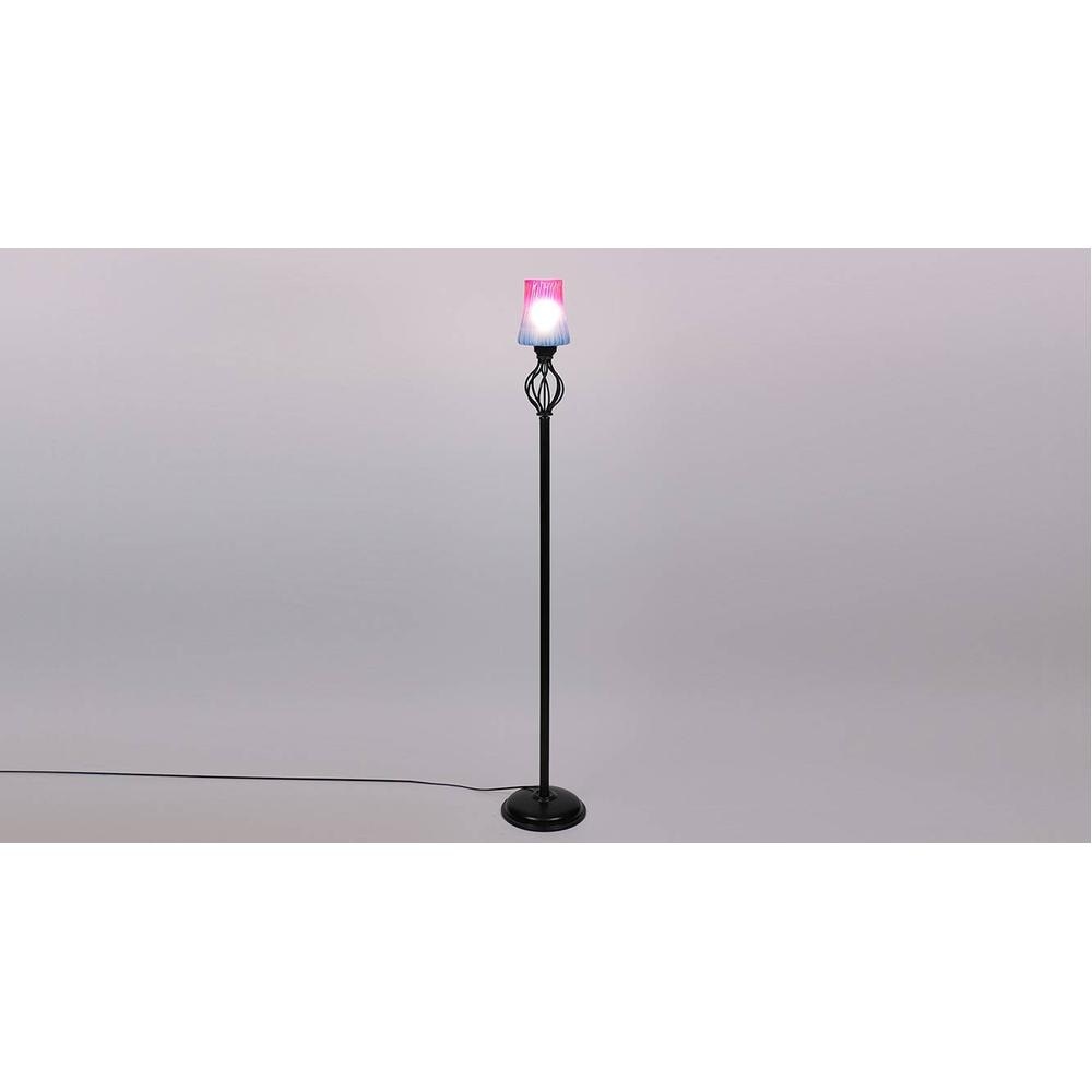 Claire Black Glass Shade Floor Lamp