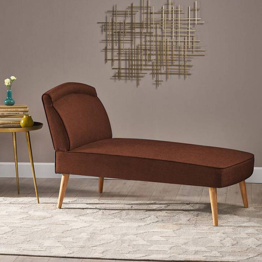 Recame Fabric Chaise Lounger in Brown Colour - Home Lifestylez
