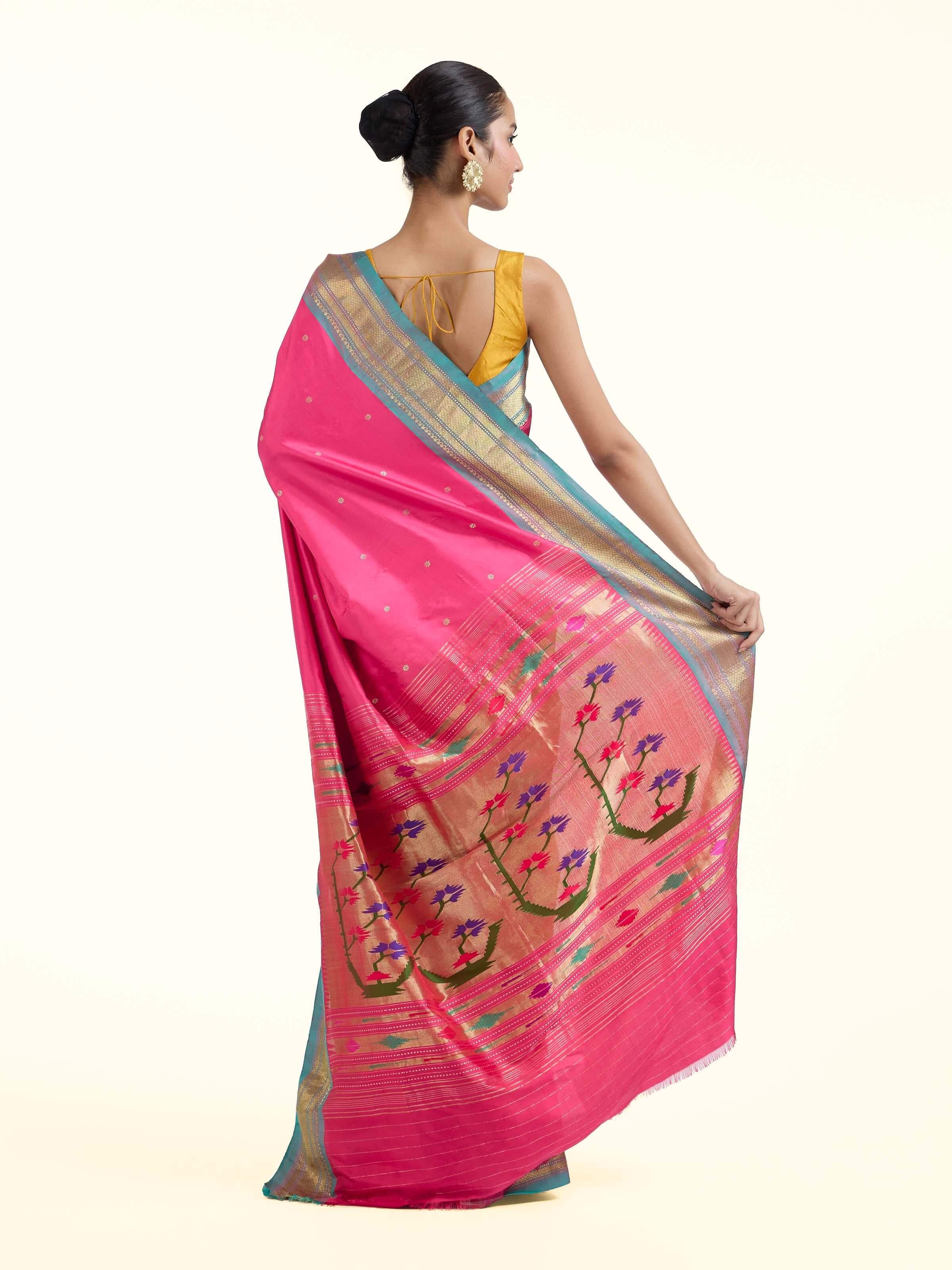 Pink Silk Paithani Saree