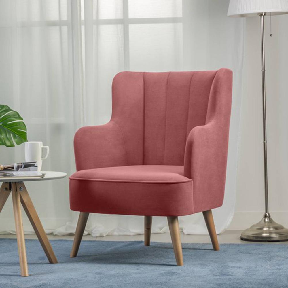 Lerrot Accent chair Velvet in Pink Color
