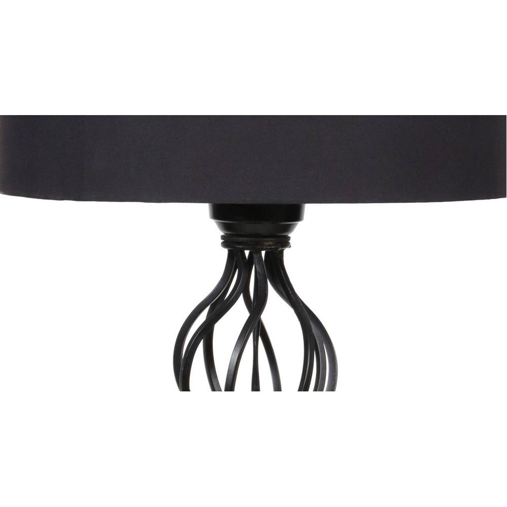 Gloria Black Cotton Shade Floor Lamp