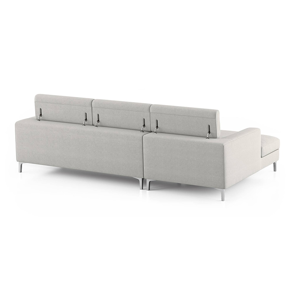 Chelsea Left Aligned 3 Seater Sectional Fabric Sofa (Vapour Grey)