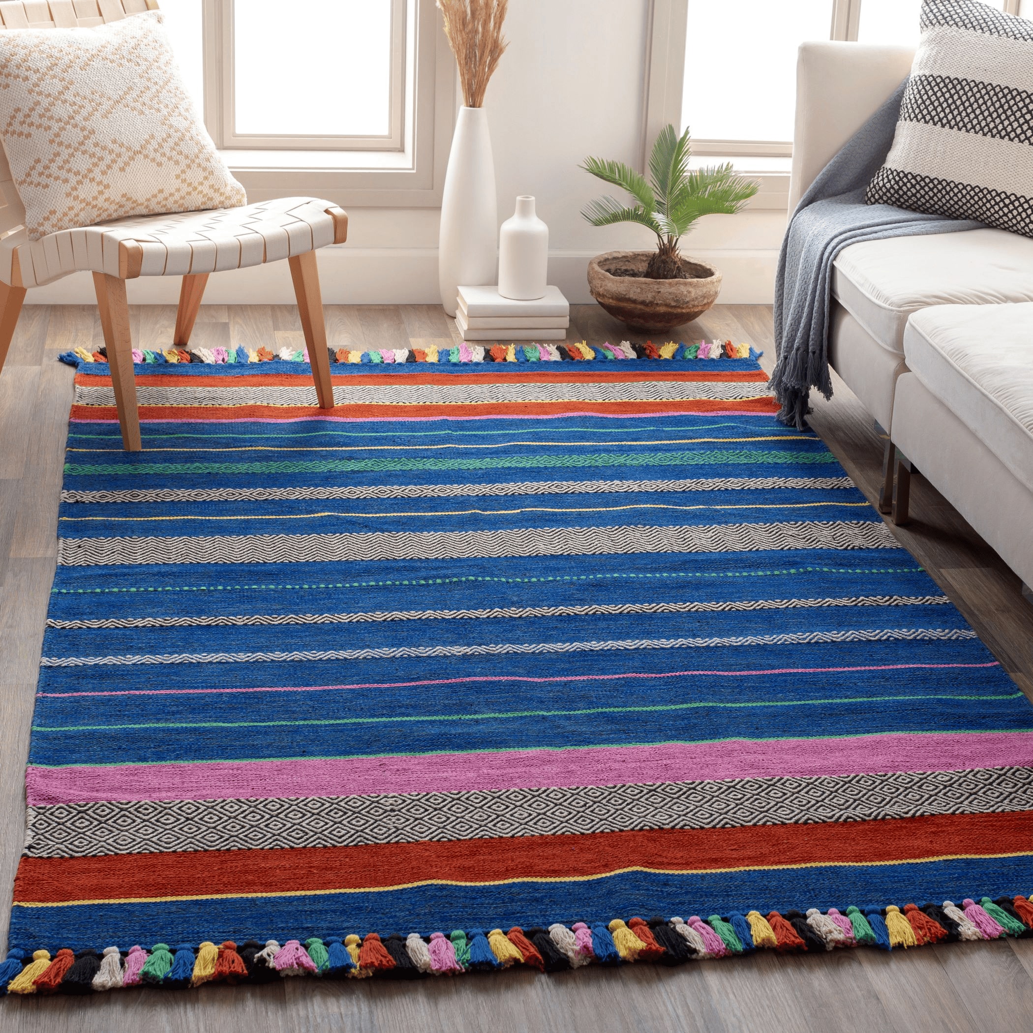 Handwoven Trenza Multicolor Rug 4x6