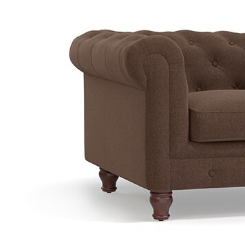 Winchester Essential 1 Seater Fabric Sofa in Daschund Brown Colour