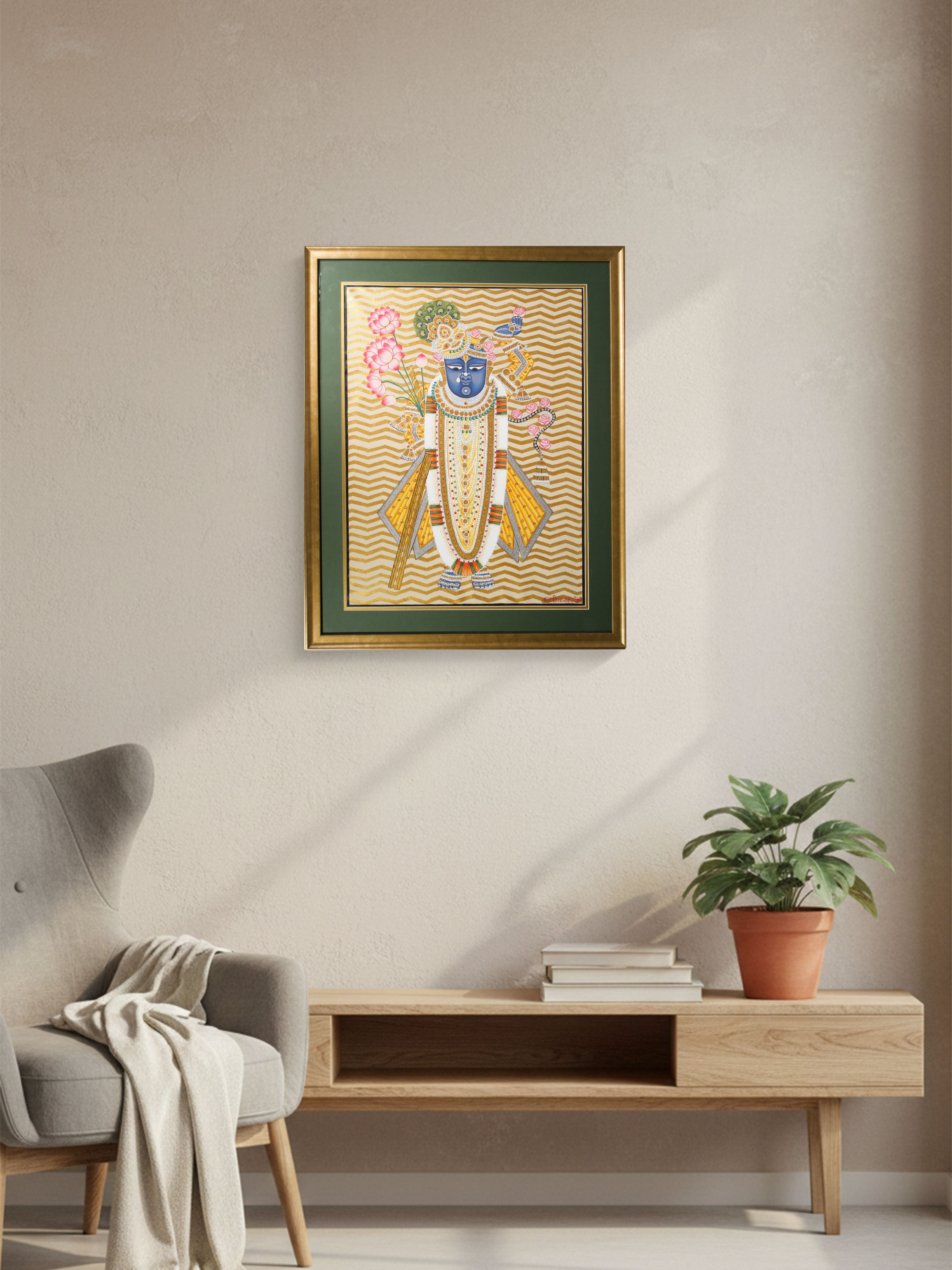 Shrinathji Swaroop Geometric Pichwai Painting
