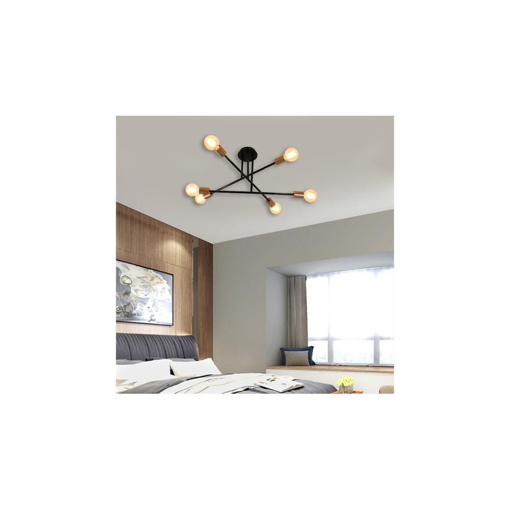 Six Head Sputnik Black Mordern Chandelier