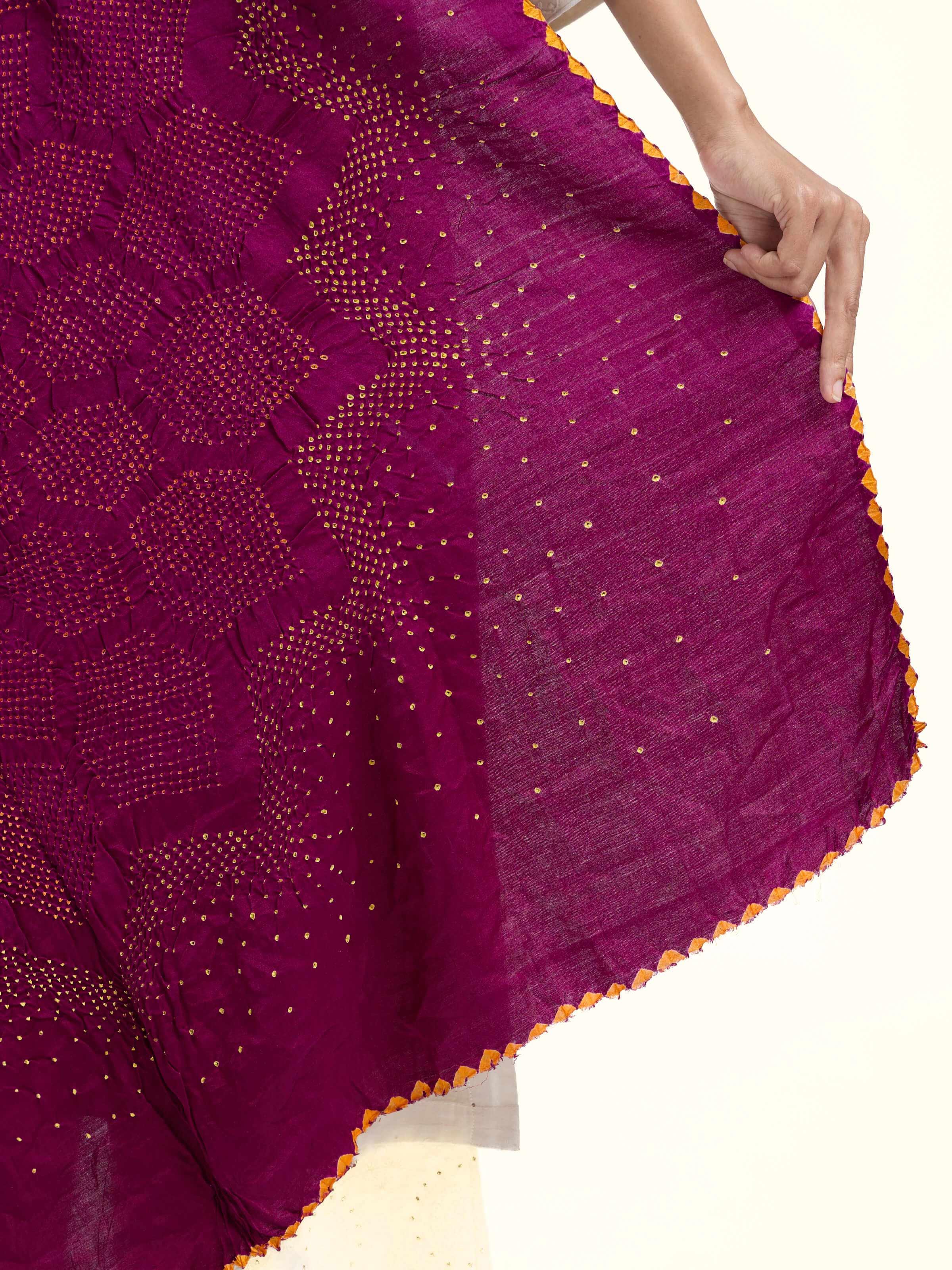 Purple Bandhani Tie & Dye Dupatta