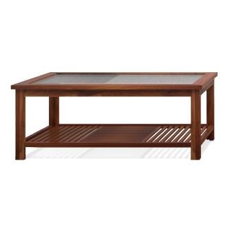 Claire Rectangular Solid Wood Coffee Table In Teak Finish