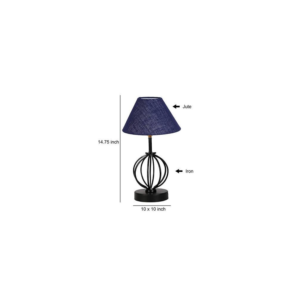 Cali Blue Jute Table lamp with Iron Base