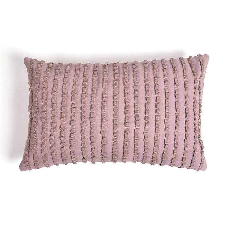 Embellished Mauve Lumbar Cushion Cover