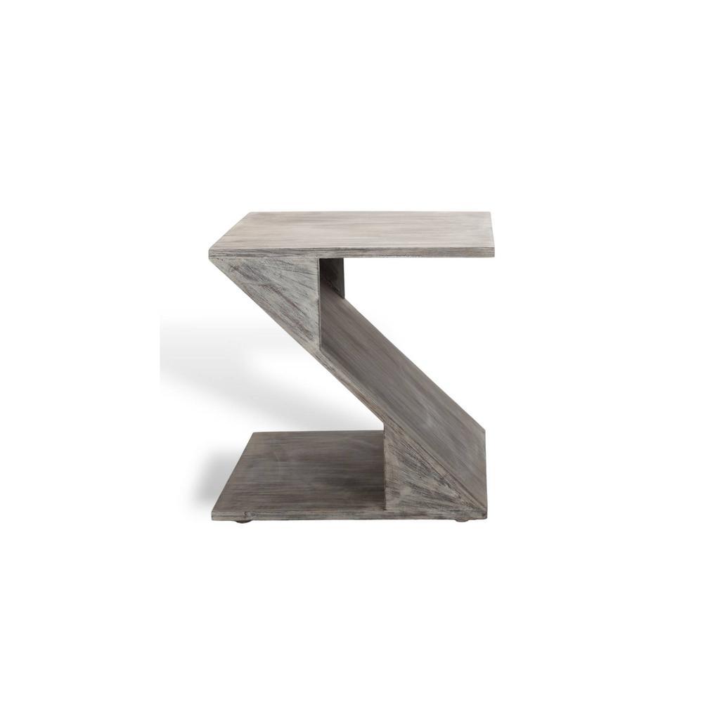 Berlin Sheesham Wood Tea Table In Rustic Grey Matte Finish