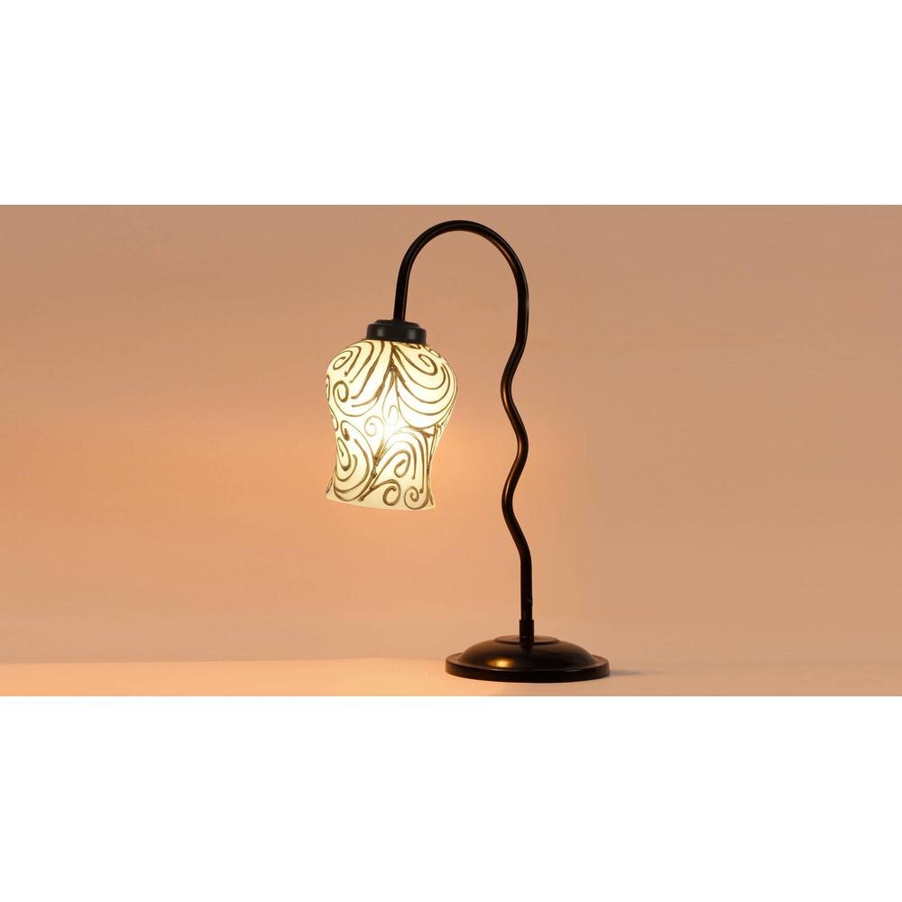 Multicolor Mosaic Glass Zig Zag Curvy Table lamp with Iron Base (EN10)