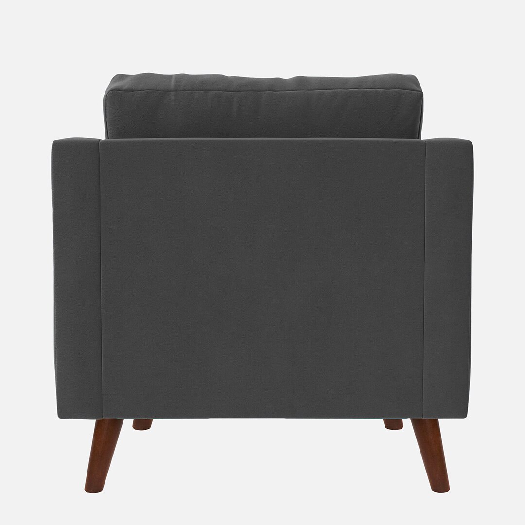 Reiti Velvet 1 Seater Sofa in Dark Grey Colour
