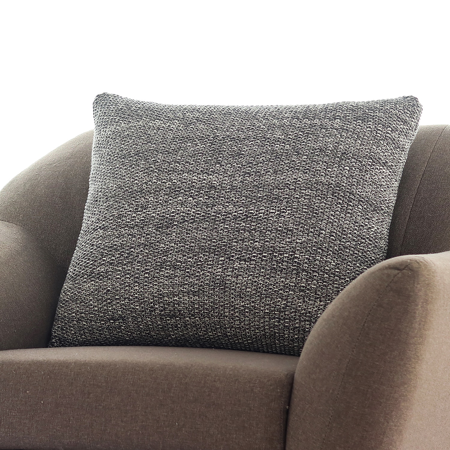 Moss Knit Cushion Cover  Antique Grey Natural 22X22  Inches - Pluchi