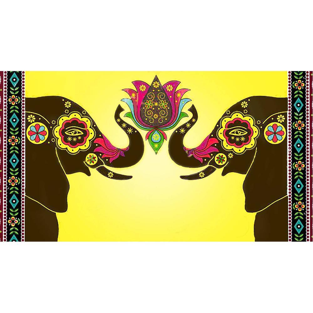 Majestic Tusker Solid Wood Bookshelf and Serving Tray In Multicolour