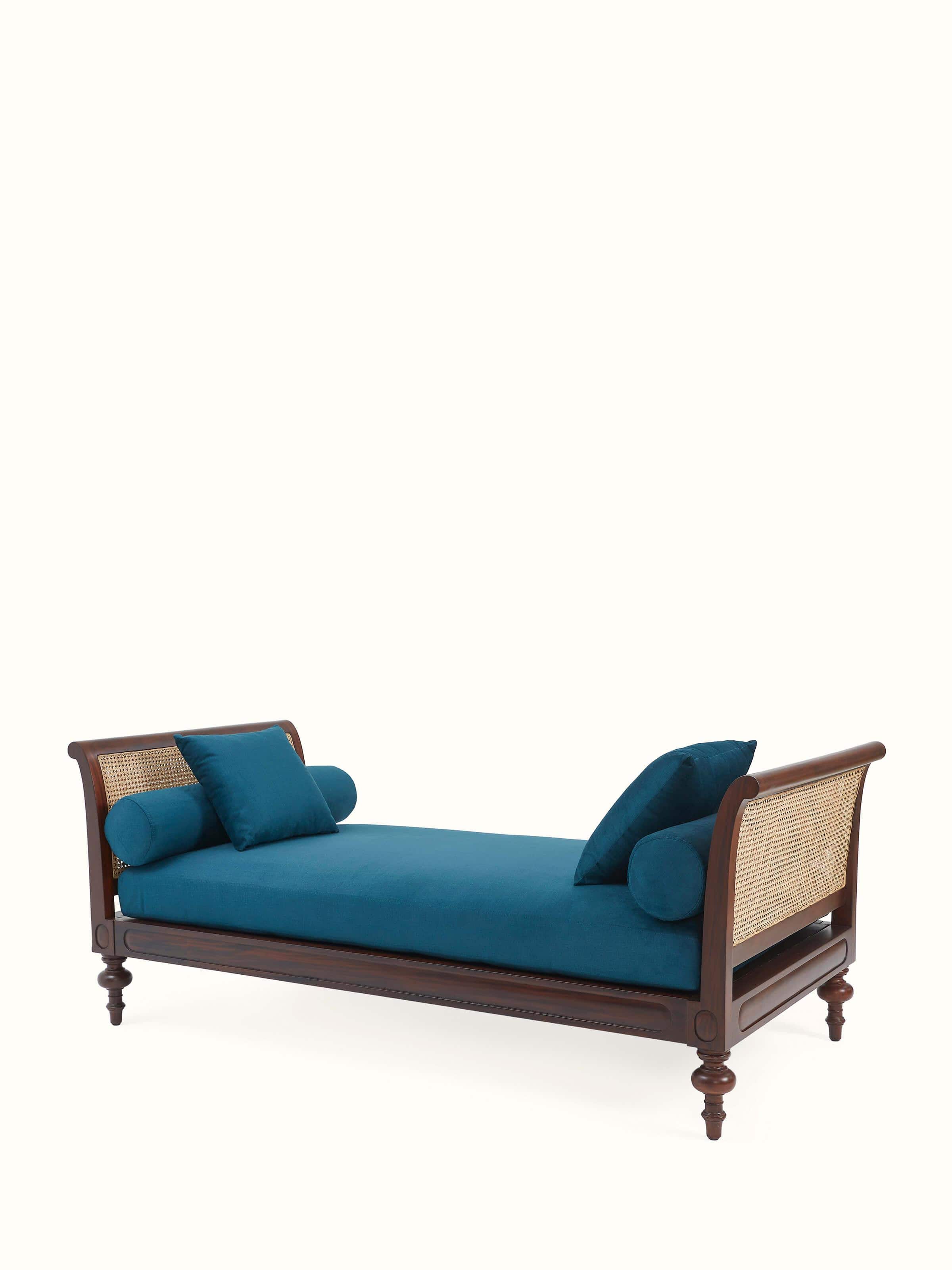 Upholestered Mahogany Wood Daybed