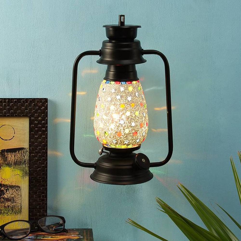 Delaney Multicolor Metal Wall Mounted Lantern Lamp