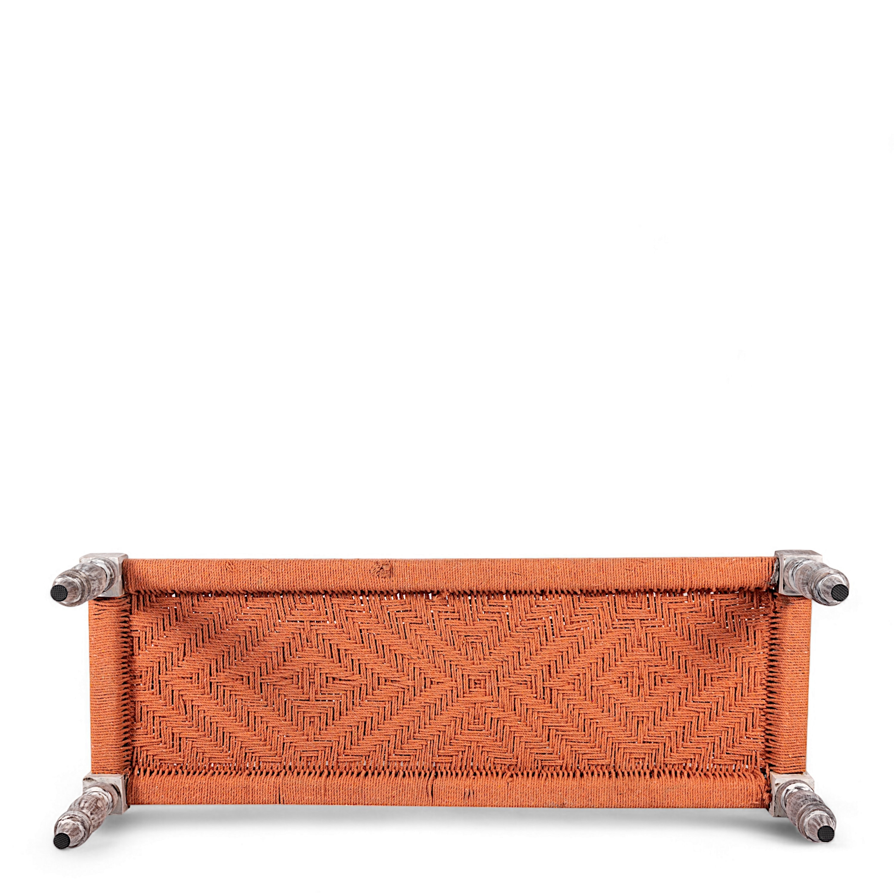 Hamilton Solid Wood Maachi Bench In Orange Canning