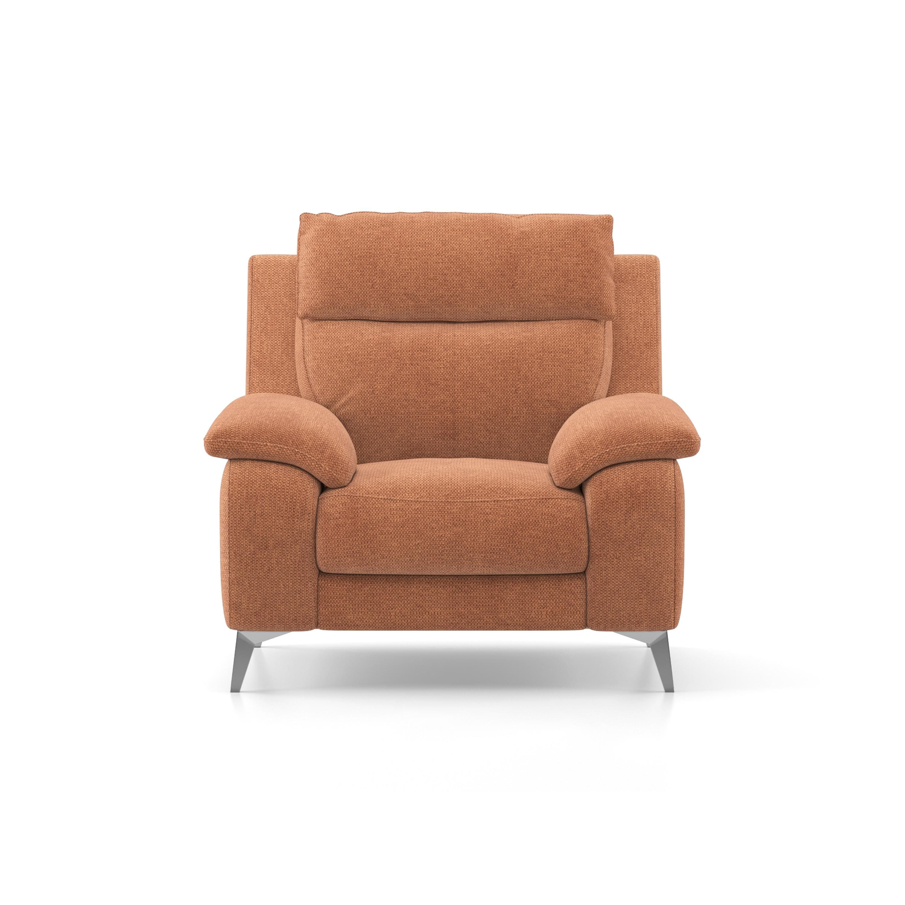 Emila 1 Seater Fabric Sofa In Amber Weave Colour