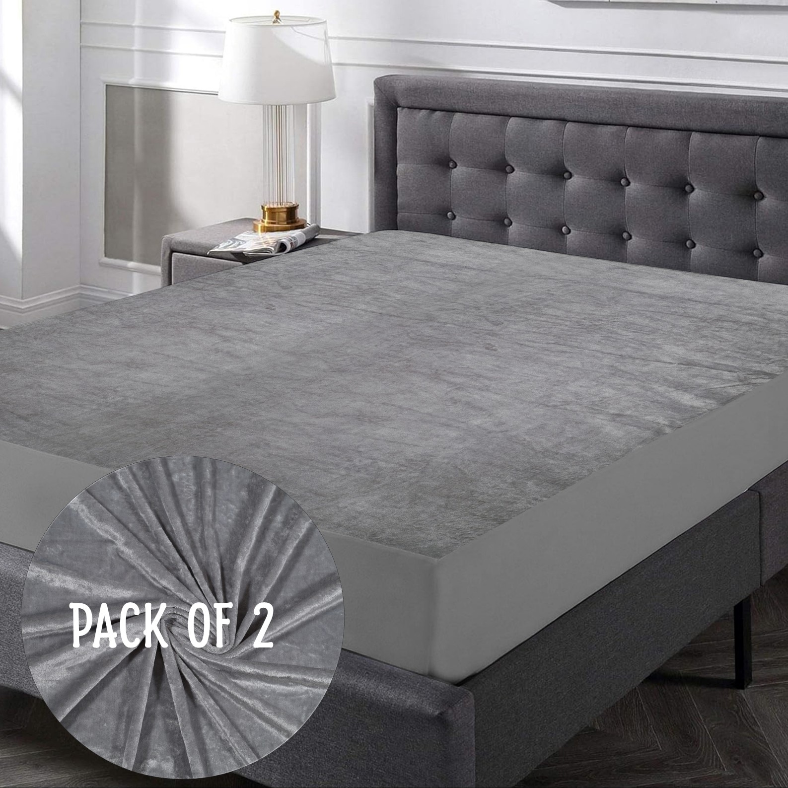 Premium Jacquard Polyester Fabric  Single Bed  Waterproof Mattress Protector  Bed Cover ‎75x48  Pack of 2