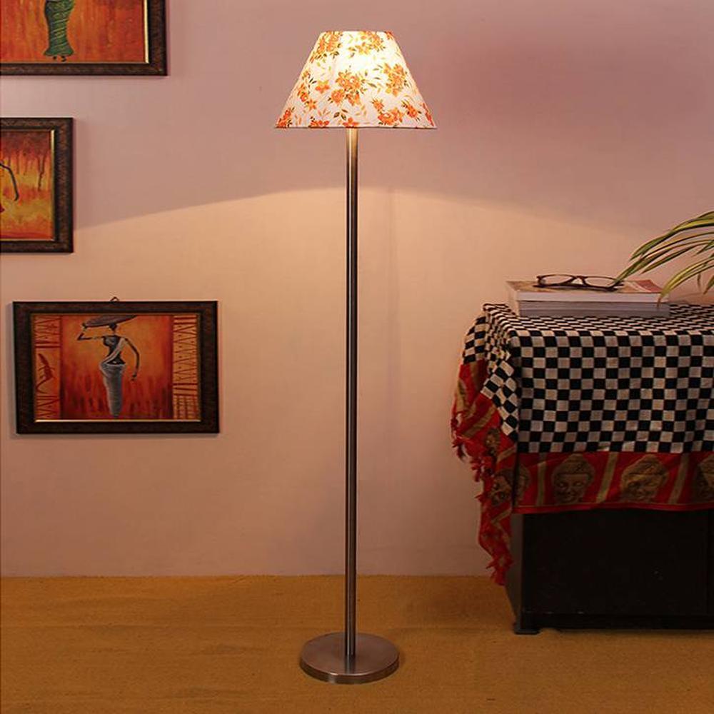 Dessa Multicolour Cotton Shade Floor Lamp