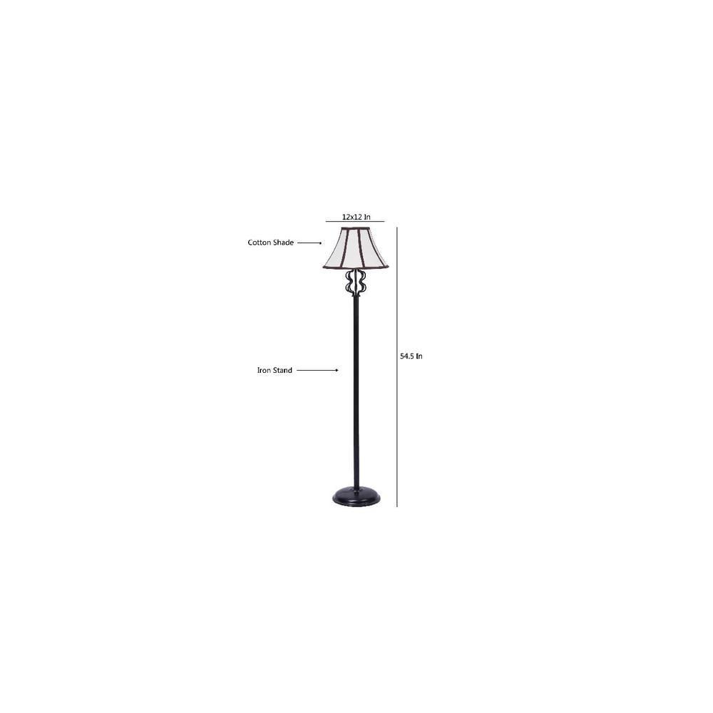 Azalea Multicolour Fabric Floor Lamp with Black Iron Base