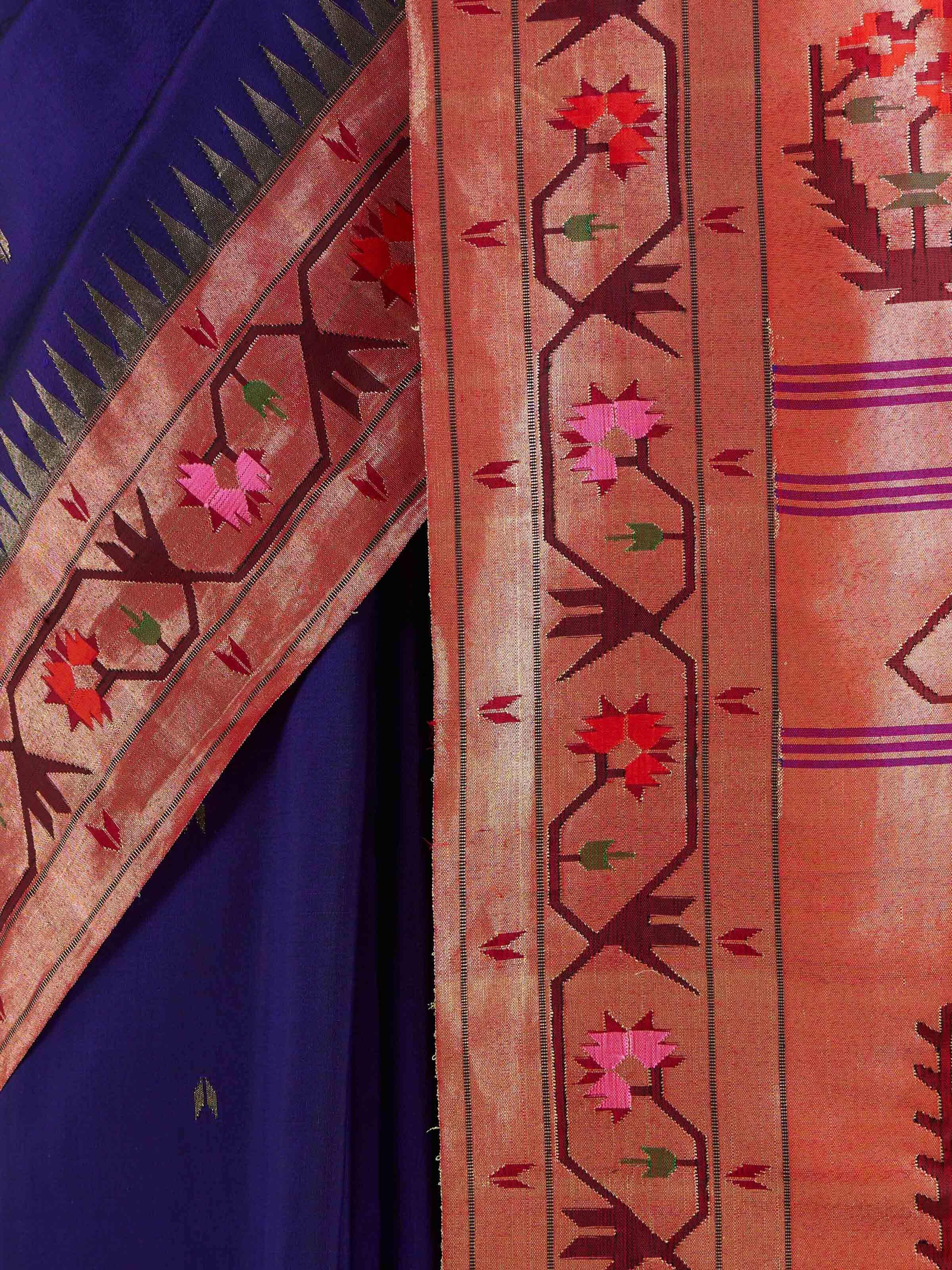 Blue Silk Paithani Saree