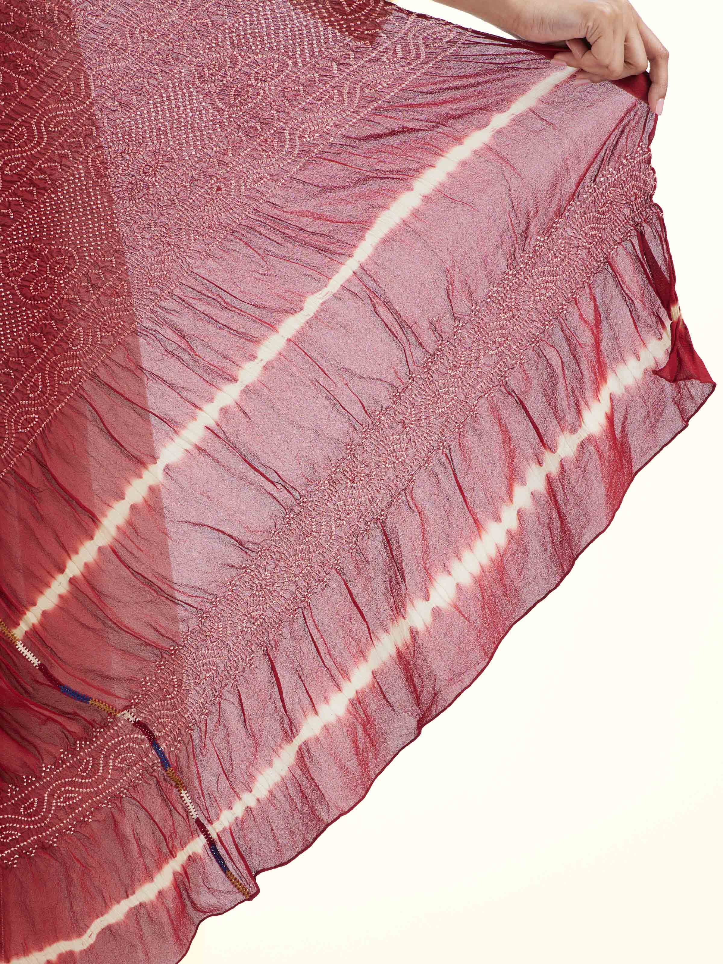 Red Bandhani Tie & Dye Dupatta II