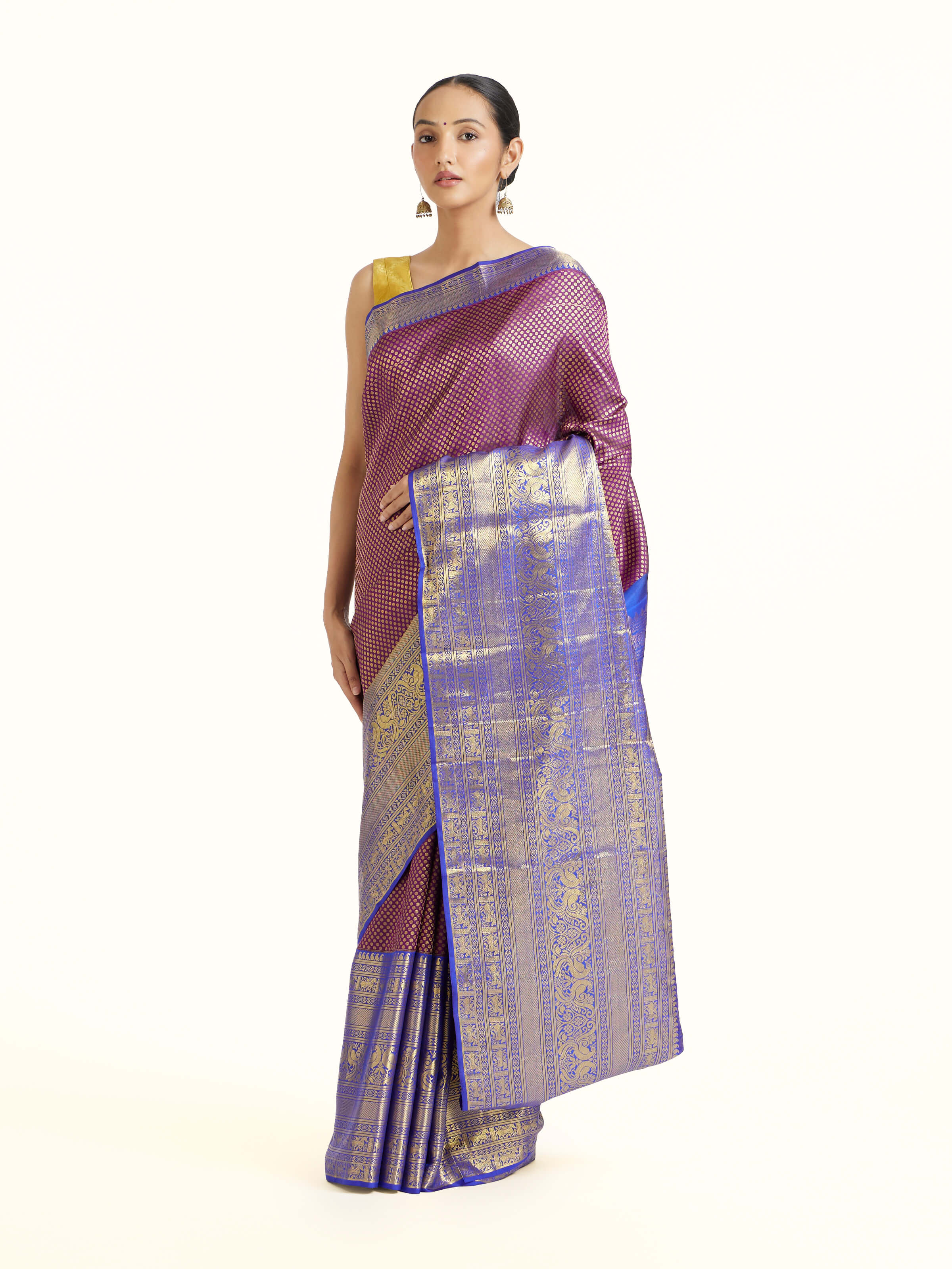 Purple Silk Dharmavaram Saree