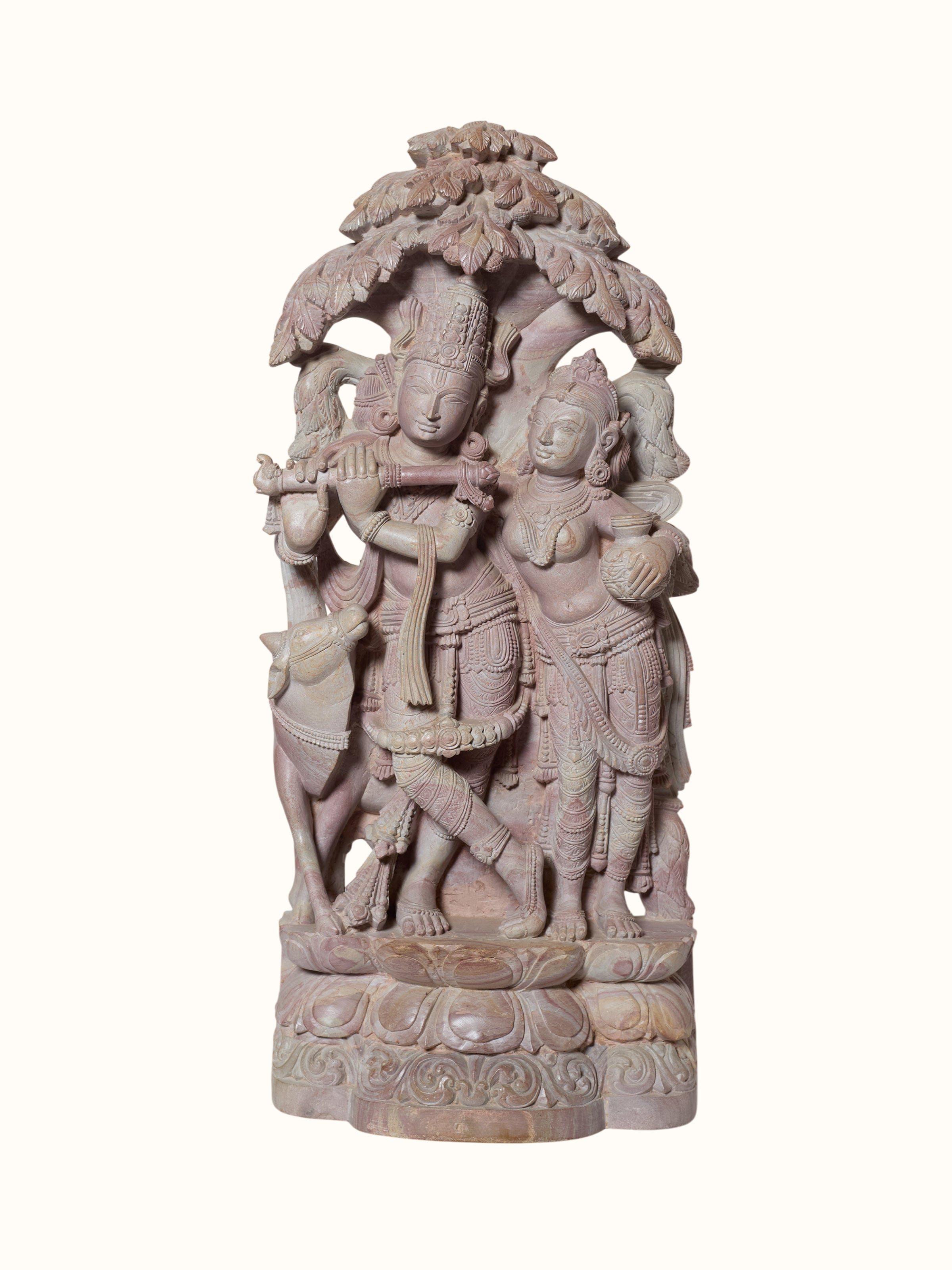 Stone Carved Radha Krishna Idol
