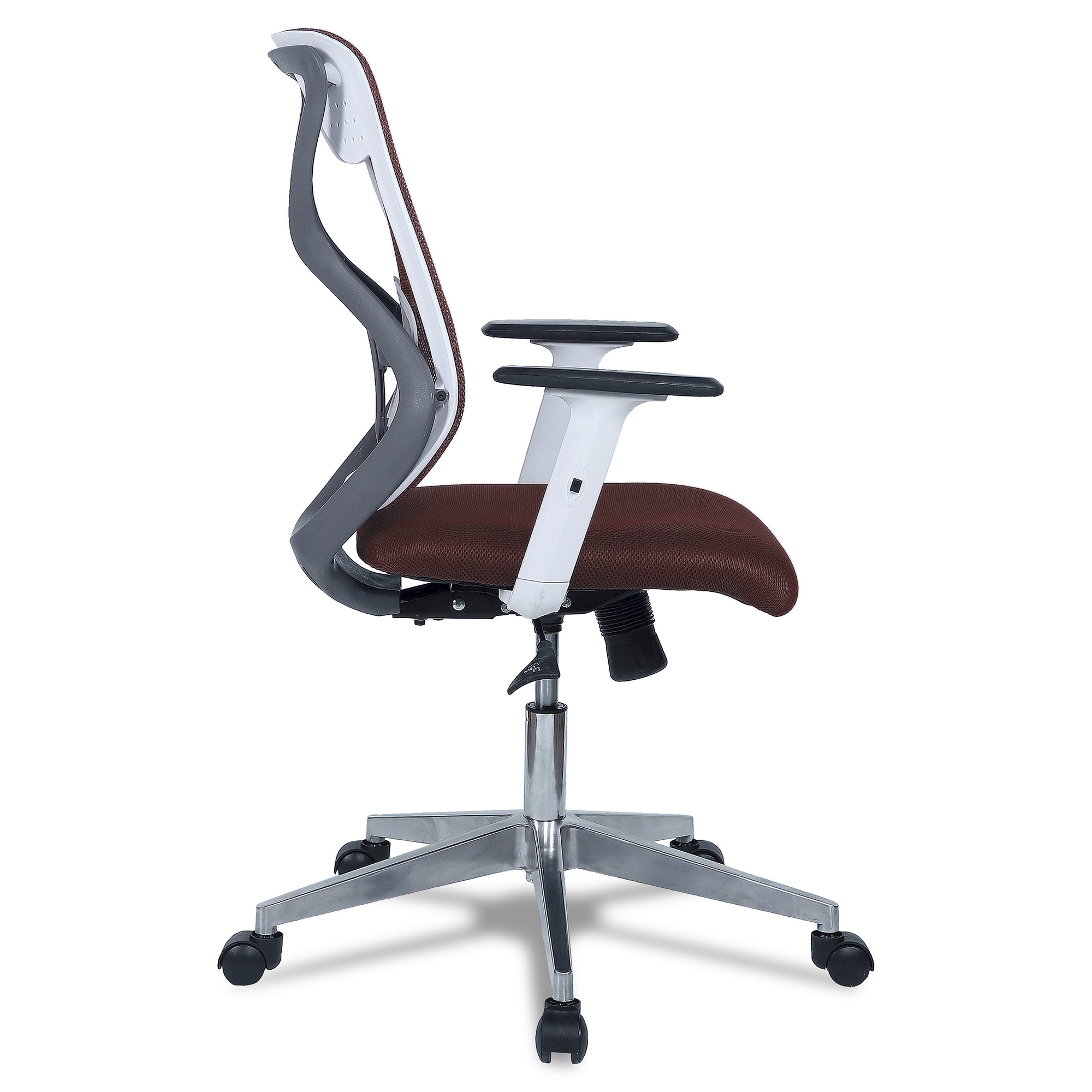 Wiwngas Mid Back Ergonomic Chair in Brown Colour