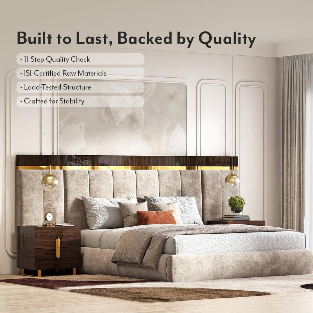 Aurelia Upholstered King Bed With Extended Headboard