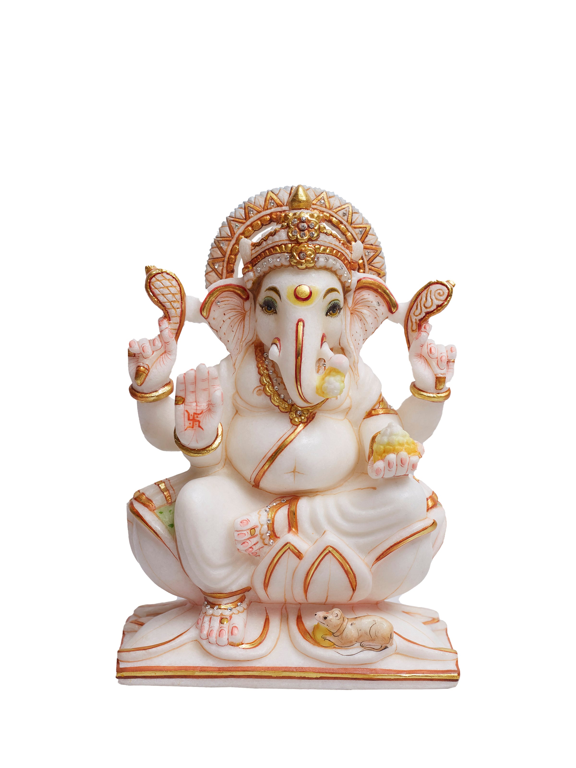 Carved Marble Ganesha Idol